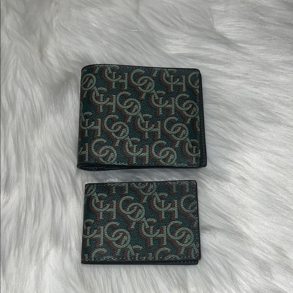 Coach Men's Green and Brown Patterned Wallet - Picture 6 of 6